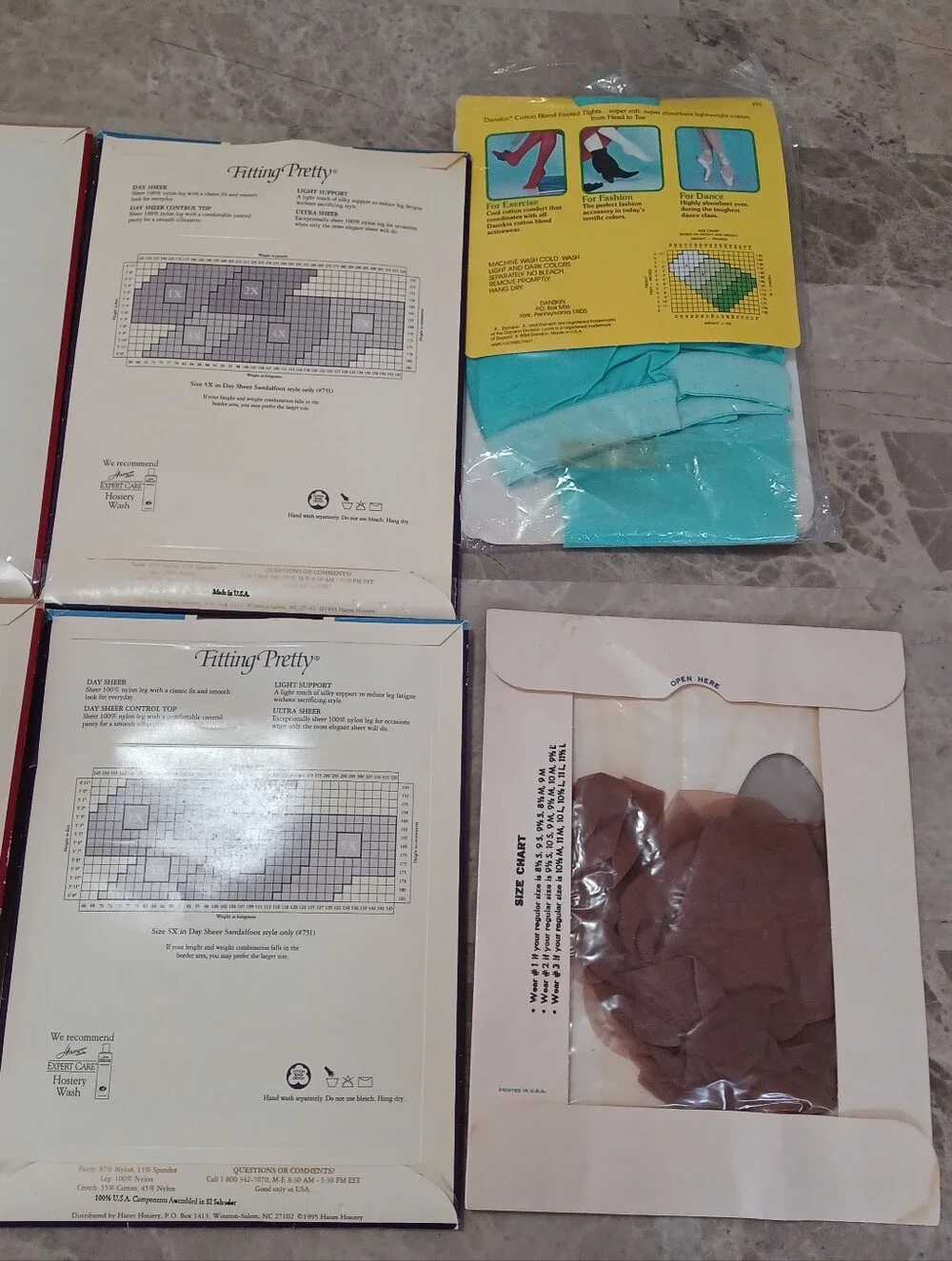 Vintage Hanes Pantyhose & Tights Lot NIP Deadstock Multiple Sizes / Queen 9 Pack